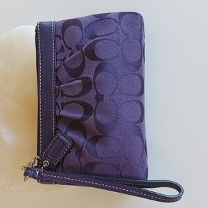 Coach Purple Signature Wristlet Clutch